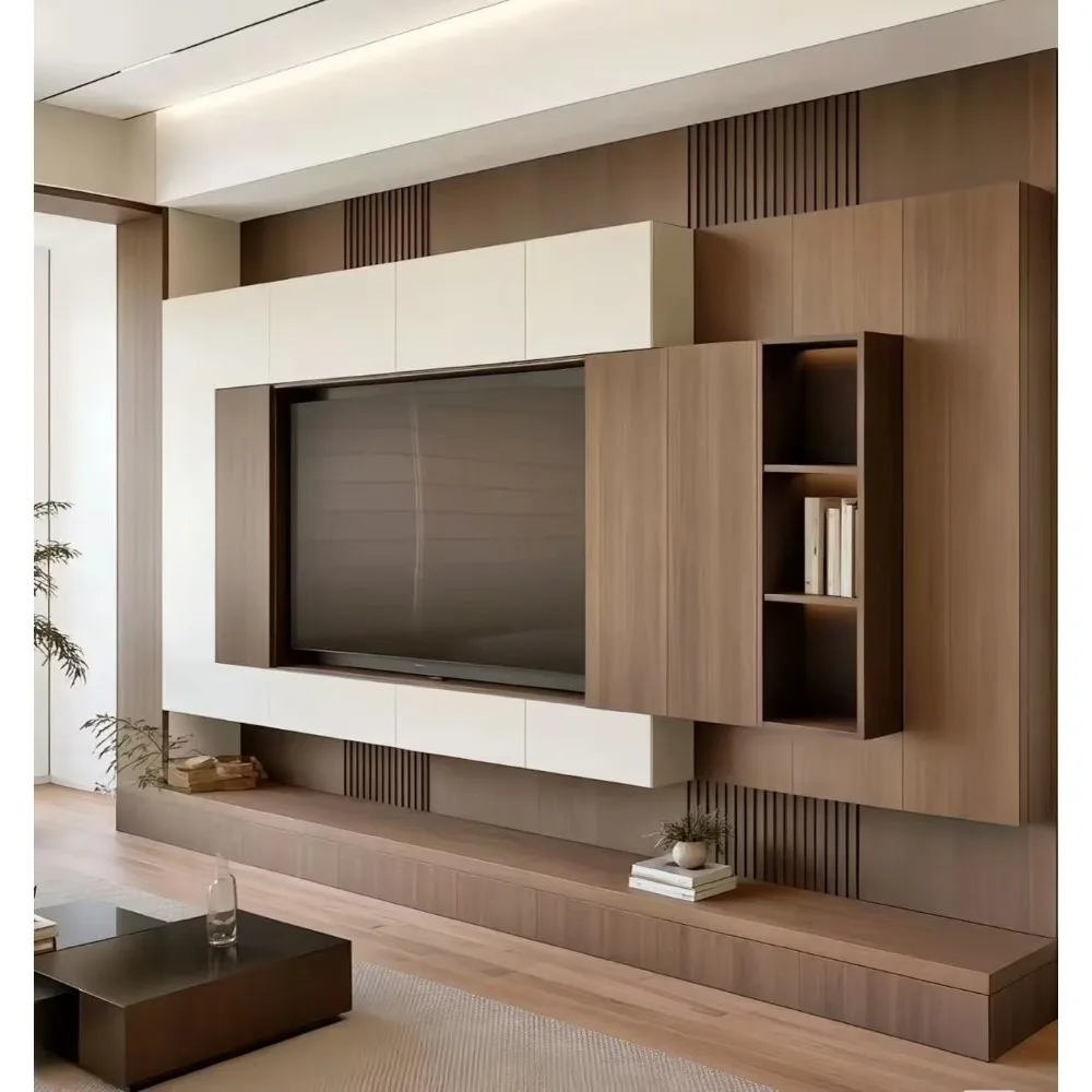 Home Cinema Furniture - Modern Özel Tasarım Ahşap Alçak TV