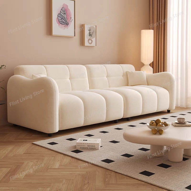 Home Cinema Room Accessories - Rahatlatıcı Krem Oturma Odası Kanepeleri Ekonomik