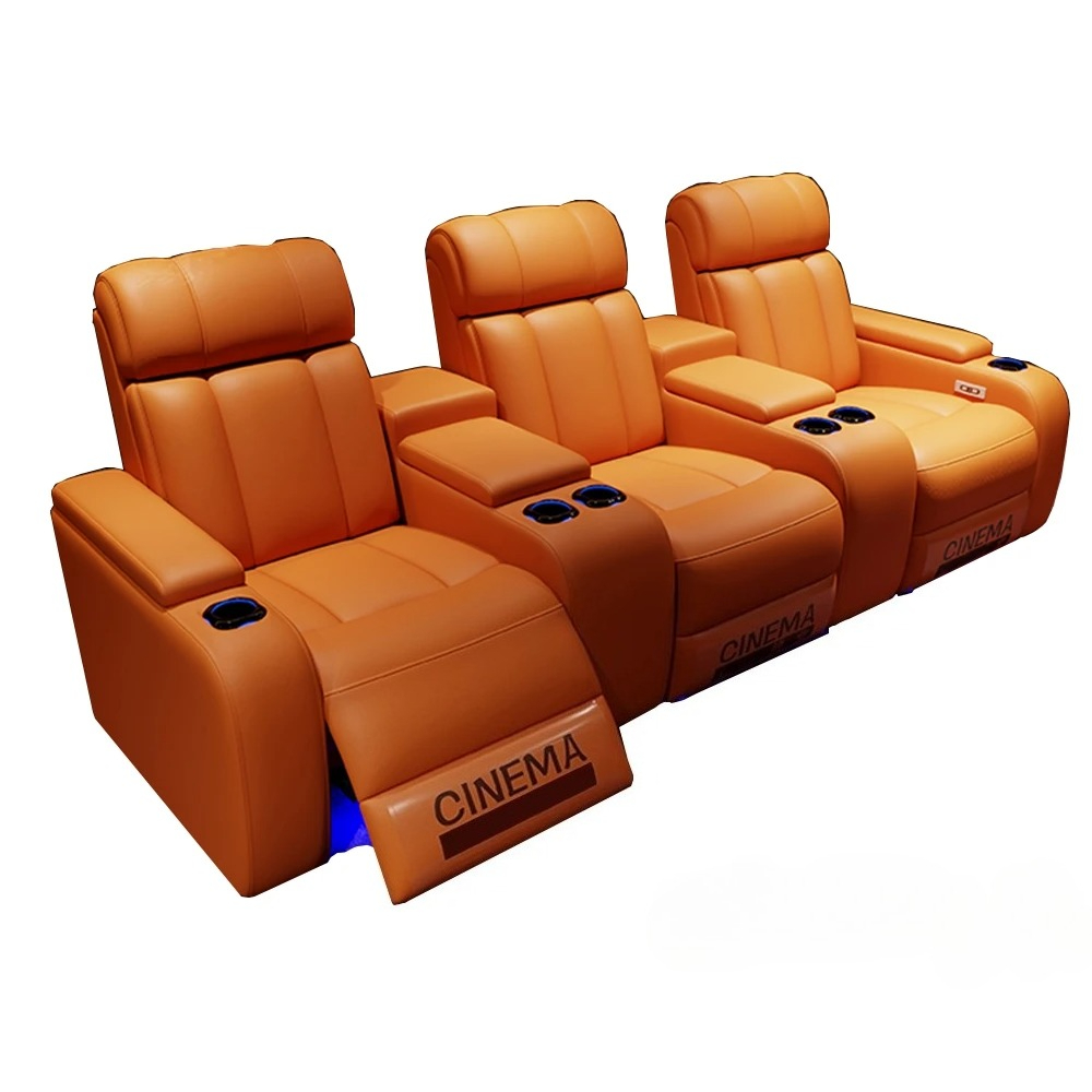 Home Cinema Chairs - Bardaklıklı Lüks Elektrikli Sinema Koltukları, Hakiki