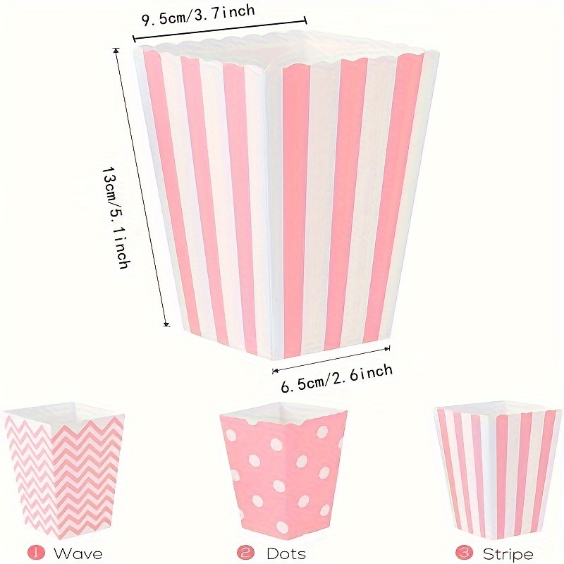 Home Cinema Furniture - 12 adet/paket, Pembe Kağıt Patlamış Mısır