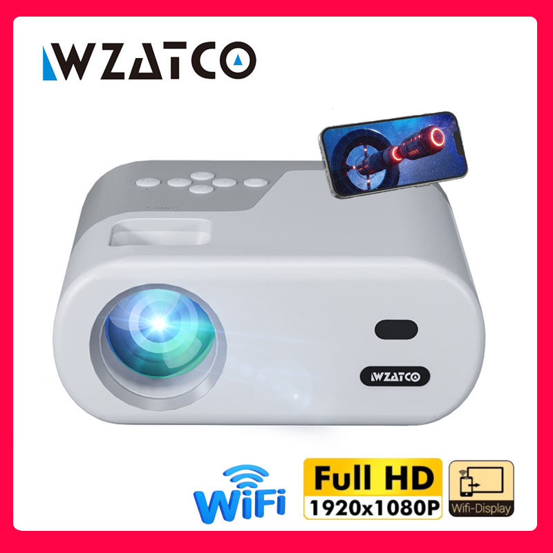 Projector Screen 100 Inch - WZATCO DP02W Mini projektörler WiFi 5