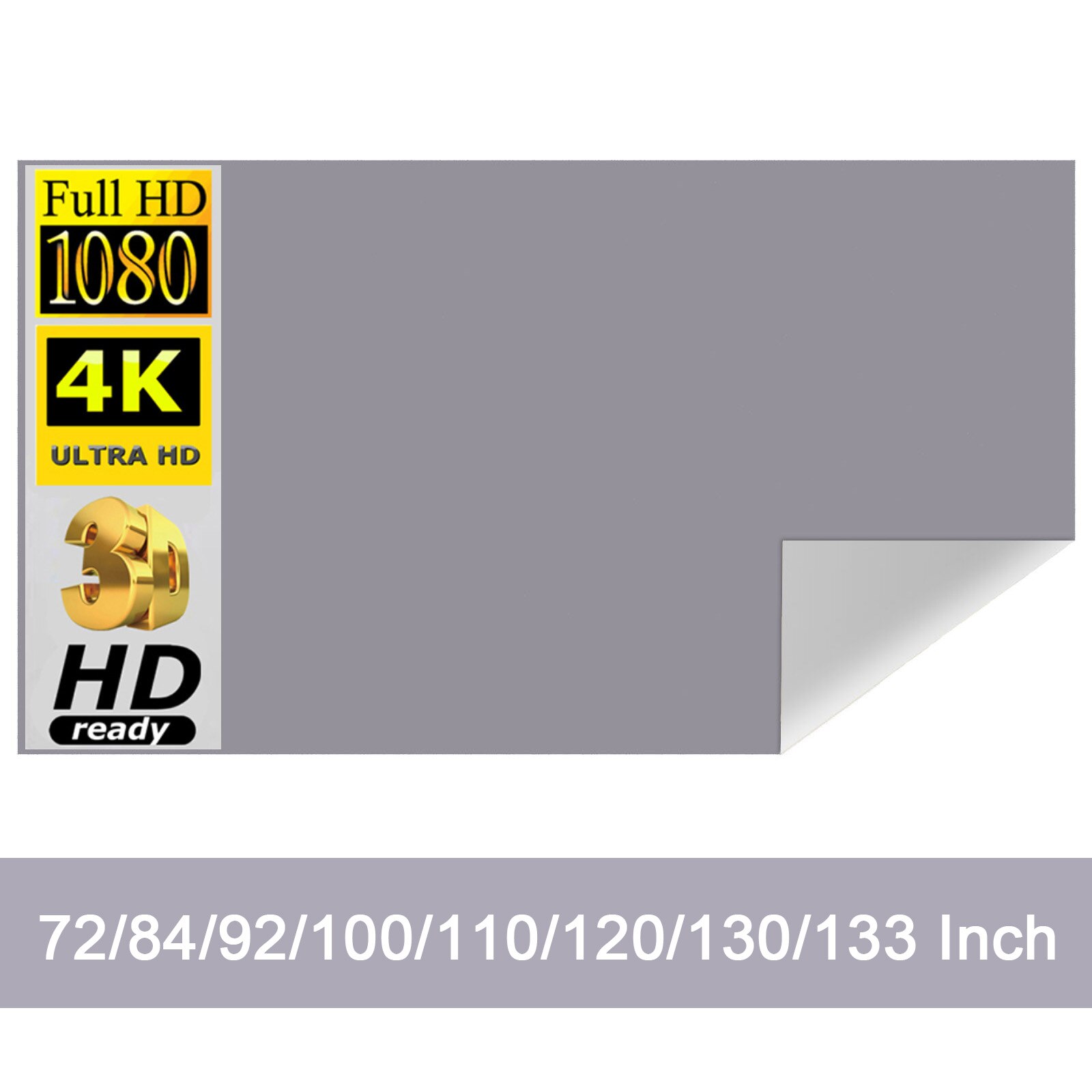 Projector Screen 100 Inch - Projeksiyon ekranı yansıtıcı kumaş bez yüksek
