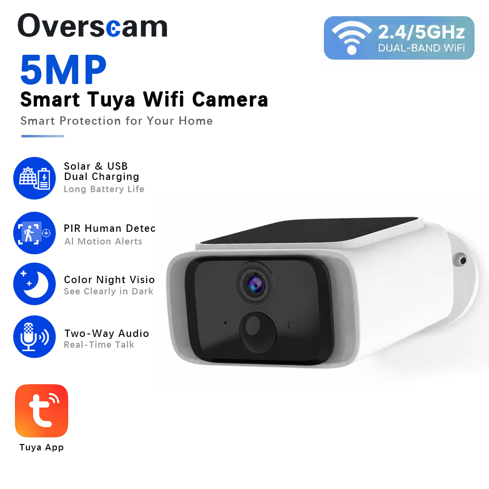 Home Cinema Sony - Tuya 5MP Güneş Enerjili Güvenlik Kamerası